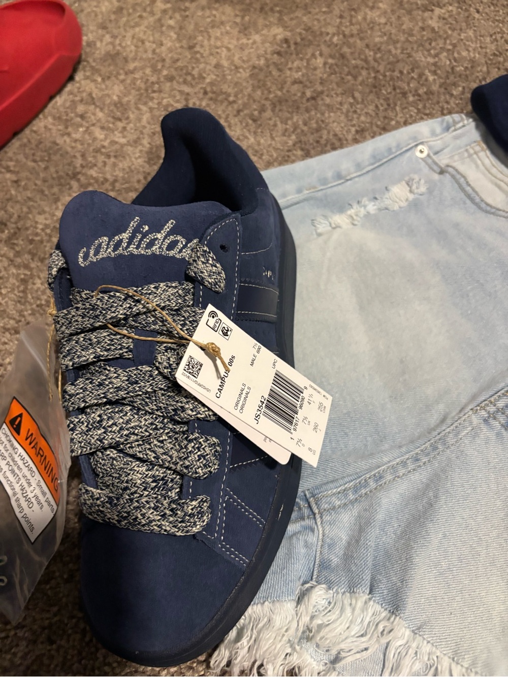 adidas Navy Women’s Low-Top Sneakers with Speckled Laces